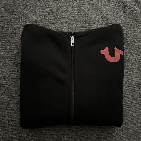 True Religion Black Hoodie with Red Buddha Graphic - Picture 2 of 3